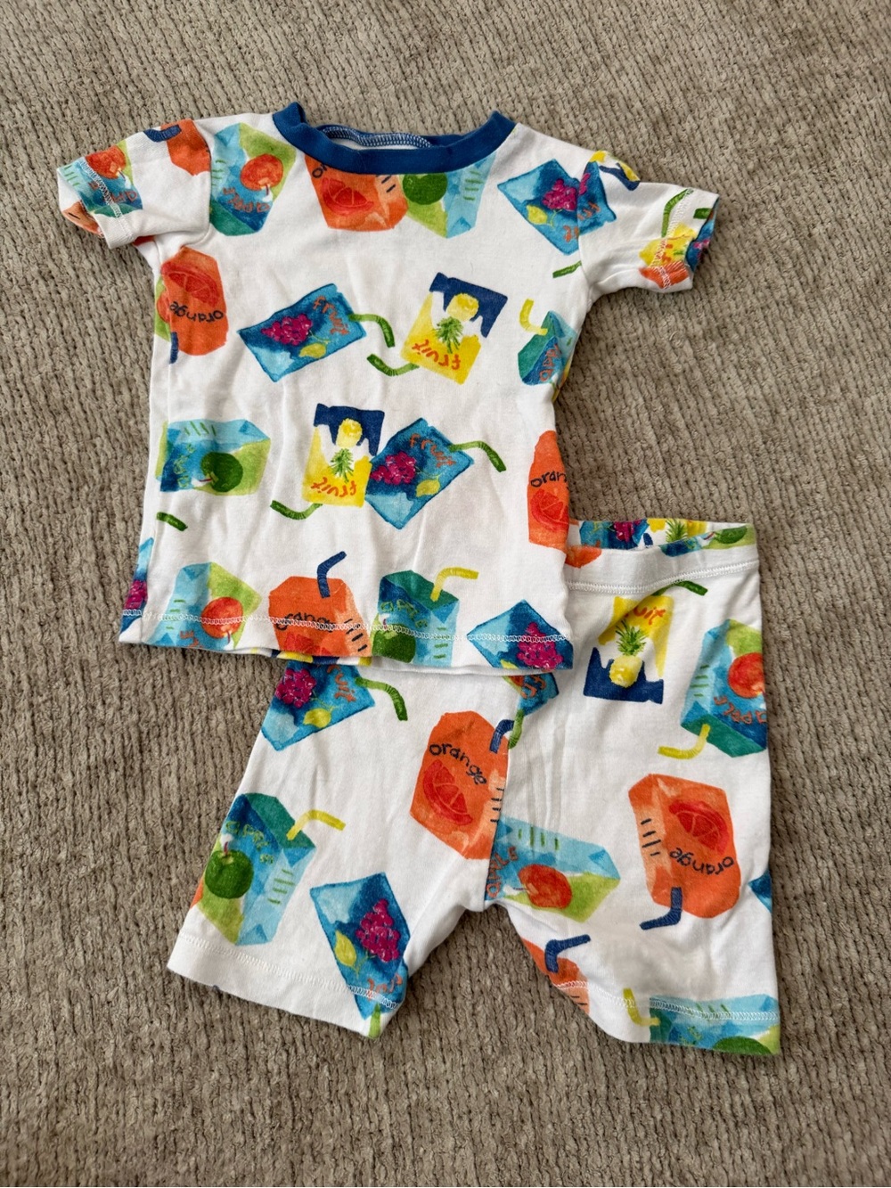 Burt’s Bees Baby Organic Cotton Juice Box Print Pajama Set Size 18M